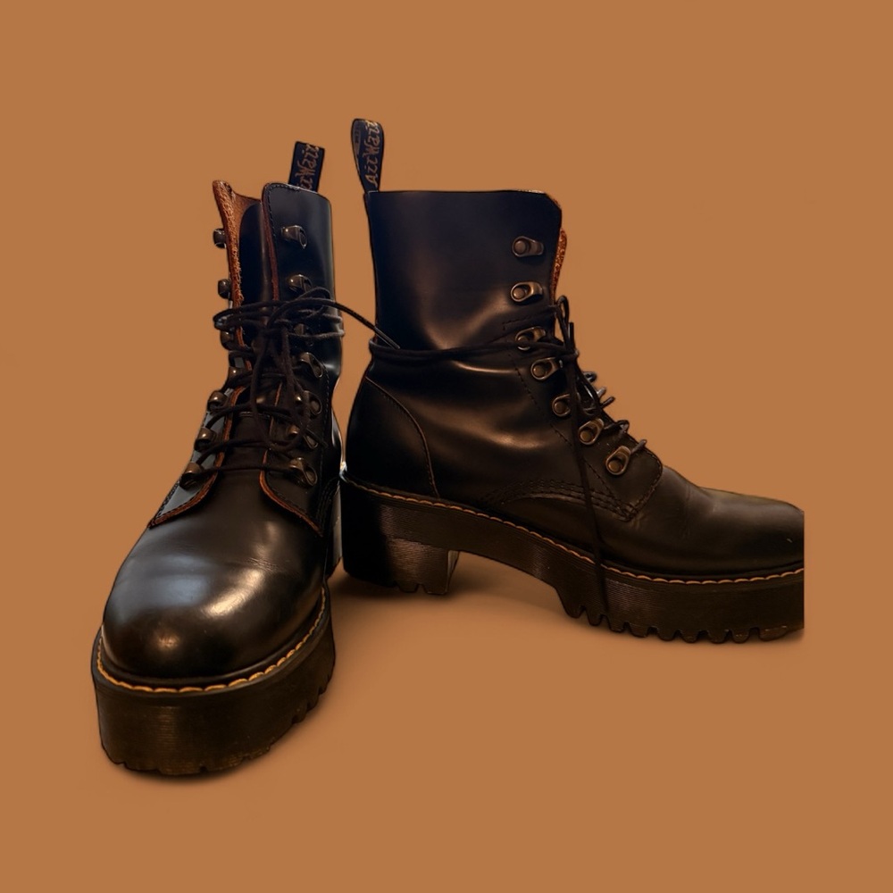 Dr. Martens Black Leather Combat Boots